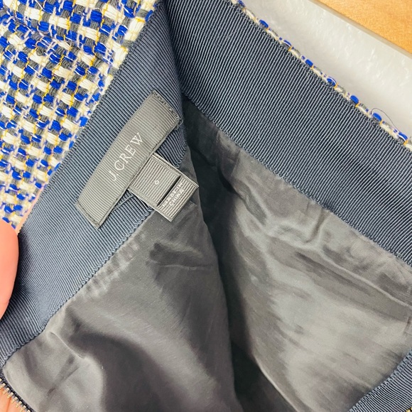 J. Crew Postage Stamp Blue Purple Tweed Metallic Mini Skirt - Picture 8 of 9